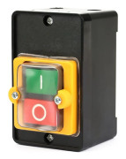 AC220V/380V Push Button Switch, Waterproof Power Control Push Button Switch with Housing, Control Button with Bottom Housing Machine Switch