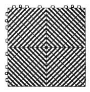 Dräneringsmatta, Sammanlåsande golvplatta, 31x31x1,5 cm, Svart, PP-material