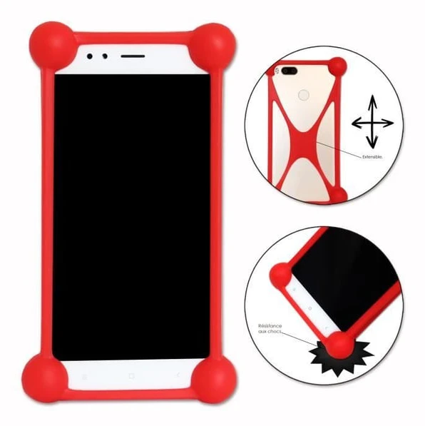 Coque Bumper - PH26 - HTC Wildfire E2 Plus - Stötdämpande - Silikon - Röd
