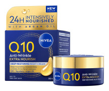 NIVEA Nattkräm Q10 Anti-Wrinkle Extra Nourish Night Cream 50 ml