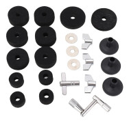 23 Delar Cymbal Ersättningstillbehör Halkfria 2,5cm 4cm 5cm Filtkuddar Trumcymbal Hylsor Muttrar svart