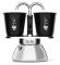 Italienskt kaffebryggarset + 2 koppar - BIALETTI - Mini induktion - 100 ml - Rostfritt stål / Svart