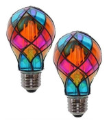 2-pack målat glas glödlampa E26 4W 120V LED färgglad glödlampa målat glas LED-lampa romantisk belysning