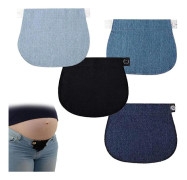 Jeansförlängare för graviditet - 4-pack justerbar midjeknappsförlängare - Mammabyxförlängare för kvinnor
