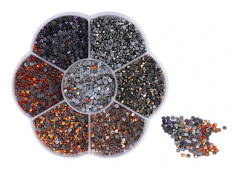 10080 st platta baksida strass bländande färgglada DIY robusta iriserande strass runda pärlor för manikyr Makeup607-3