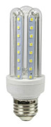E27 20W LED-lampa, rörformad lampa, varmt, kallt och naturligt ljus, U-20W