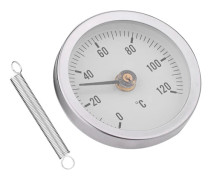 63 mm Vattentät Dammtät IP55 0-120° Bimetall Temperatur Fjädertermometer Rör Yta
