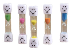 5-pack barntandborsttimer, 3 minuters smiley-timglas, timglas