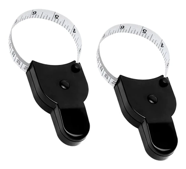 2-pack kroppsmåttband 60 tum 150 cm, låsstift och tryckknapp indragbar måttband svart