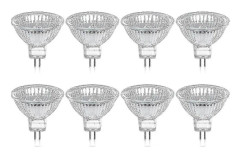 8-pack Halogenlampor Gu5.3 Mr16 35w 12v Dimbar - Varmvit 2800k, 400 Lumen, Glasskydd Fi