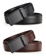 Belts - with - metal buckle - Trouser belts - 2 - Black - men's belts - work belts - men - Leather belts - Adjustable - belt - holes