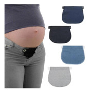 4-delad midjeförlängare – elastiska jeansmidjeförlängare – elastisk mammabältesförlängare – knappförlängare – lämplig för jeans