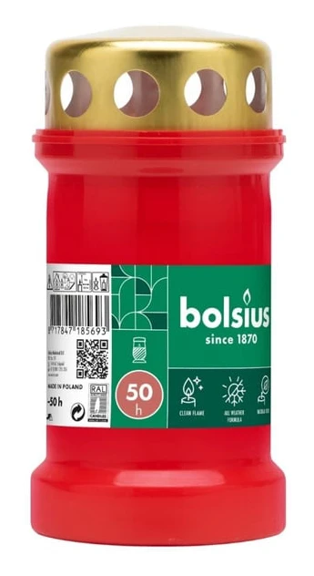 Bolsius Minnesljus + Lock Röd