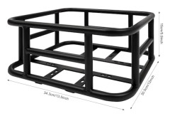 Cykelkorg - Bakmonterad - Järn - Bärkapacitet 15 kg - 16 Hål - Storlek 34,3×30,5×15 cm - För MTB & Landsväg - Svart
