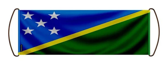 Scrollbanner – Salomons flagga – 17 x 50 cm – Polyester – Handflagga – Pixelforma