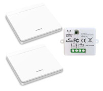 Wireless Light Switch, RF Safety Switch with Transmitter and 10A Receiver Controller, Easy Installation for Lamp up to 1500W