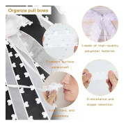 30 Pieces Wedding Car Ribbons, White Bows, Butterfly Style Decorative Bows, Double Layer Ribbons and Heart Shaped Bows for Halloween, Christmas