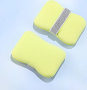 Elastisk tvålhållare i ett paket + luffa duschsvamp kroppstvålskydd duschsvamp tvålpåse för kvinnor Mango Green Soft and fine texture