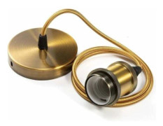 Retromodern Metal Pendant Lamp - 90 cm Adjustable Cable - E27 Socket - Copper and Ceramic for Various Spaces