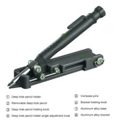 Markeringsverktyg i aluminiumlegering, flexibelt, rostfritt, omkopplingsbart multifunktionsmarkeringsverktyg för konstruktion (svart)