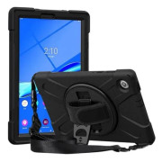 eSTUFF - Baksidesskydd för surfplatta - silikon, polykarbonat - svart - 10.1" - för Lenovo Tab M10 HD (2nd Gen) ZA6V, ZA6W, ZA72, ZA73, ZA7V, ZA7W