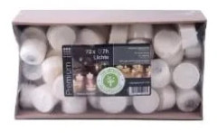 Ljus Brinntid 7 timmar neutralt vax från rapsolja i plast Clear,10 pk x 72 pk/krt