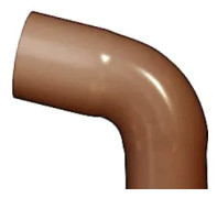 Plastmo böj 75 mm x 75° brun