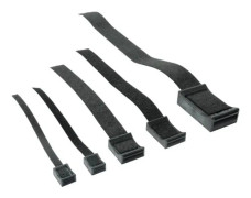 Hebotec kardborrefäste/underlag för buntning, med underlag, för skruvmontering, hane- och fästdel (B x H) 20 mm x 180 mm svart 30 (3011-004-180)