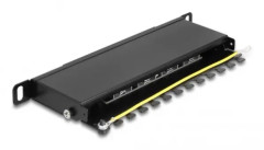Delock - Patch-panel - rackmontering - CAT 6a - RJ-45 X 8, LSA X 8 - svart - 0.5U - 10"