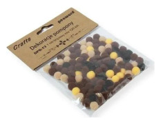 DP Craft dekorationspom poms 1 cm mix brun 120 st