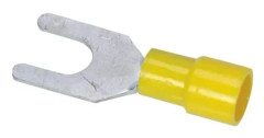 Gaffelsko gul 4–6mm² bult-/skruvhål Ø6,4mm, längd 32,7mm invändig diameter Ø6,8mm (100 st)