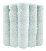 Set med 5 spiralvattenfilterpatroner anti-sediment 9 3/4 tum - 20 mikron Kompatibel med 10 tums filter Tillverkad i Frankrike-kors