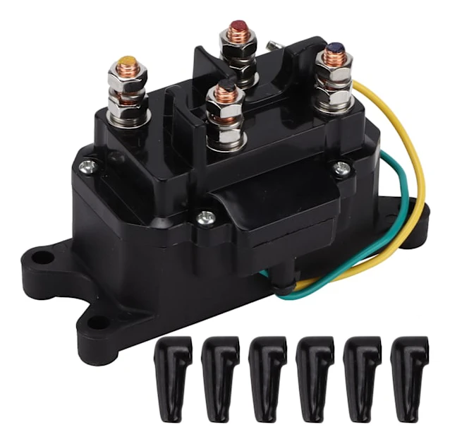 DC12V 250A Vinschkontaktor Solenoid Relä Väderbeständig för ATV UTV 4x4 Fordon Trailer