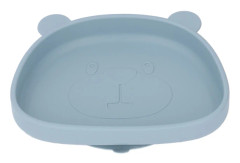 Baby Silikon Tallrik Panda Form Silikon Sugkopp Småbarn Tallrik Matningsutrustning för Spädbarn Grå Blå Silikon Tallrik