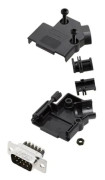 Amphenol L17D45PK-P-15-L717DA15PST D-SUB stiftlist-sats, 45°, poltal 15, skruvar, 1 st.