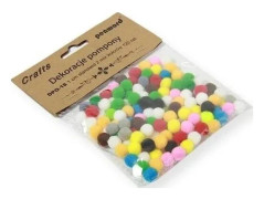 Dekorationspompons 1 cm mix färger 120 st