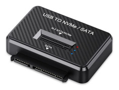 USB till NVMe/Adapter Hårddiskläsare Disk-omvandlare Strömadapter Dataöverföring, M.2 NVMe/SATA SSD-kortläsare