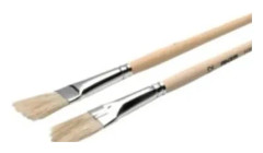 Anza cykellackpensel 291312 - 1/2 flat plåtskaft trähandtag 12 mm vit naturborste, 1 st