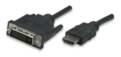Manhattan 322782, 1 m, HDMI Typ A (Standard), DVI-D, Hanstik, Rakt