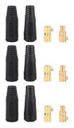 6 st koppar Euro Style svetskabelsnabbkoppling 200-400A svetsledningskontakt (10-25)