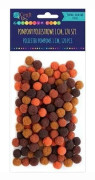 Polyesterpompoms 1cm mix brun 120st