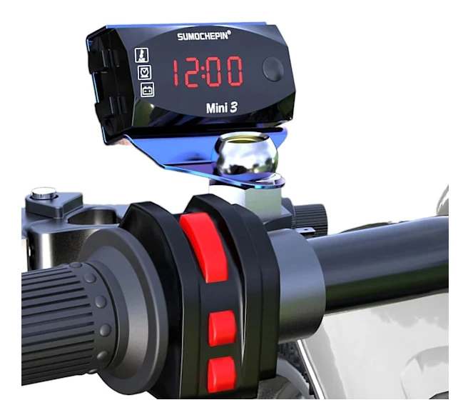 Universal Motorcykelhastighetsmätare - Digital Klocka Voltmeter Termometer