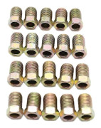 3/8-24 Inverted Flare Guld Zink Rörmutter Koppling 3/16 Bromslinje Rör 20-pack