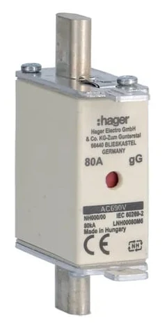 Hager LNH00080M6 NH säkring 80 A 3 st