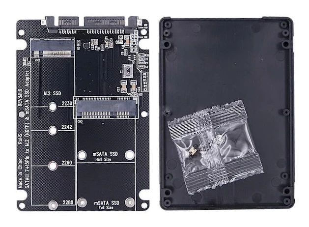 2-i-1 M.2 NGFF SSD till SATA 3.0 Adapter Konverteringshölje 6Gbps SSD-hölje Stöd 2230 2242 2