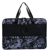 Versace Jeans Couture Bokstavsmönster Tryckt Dragkedja Kanvas Laptopväska Unisexväskor Svart 74YA4B7A-ZS588-PV3 Basic Set (Bag+Dust Bag)