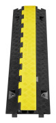 Kabelskyddsramp, 2 kanaler, 91,8x25x4,3 cm, svart/gul, extra kraftig TPU