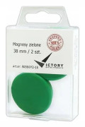 Victory Office produkt MAGNESY VICTORY OFFICE 38 mm 2 st neonljusgrön