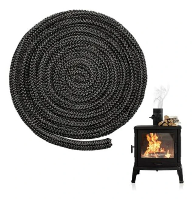 Högtemperaturfiberglastätning 8 mm x 4 m – Tätar upp till 600°C – För vedspisar och eldstäder