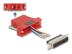 Delock Assembly Kit - Seriell adapter - DB-25 (hane) skruvbar till RJ-12 (6 stift) (hona) - individuellt tilldelningsbar seriell gränssnitt - röd